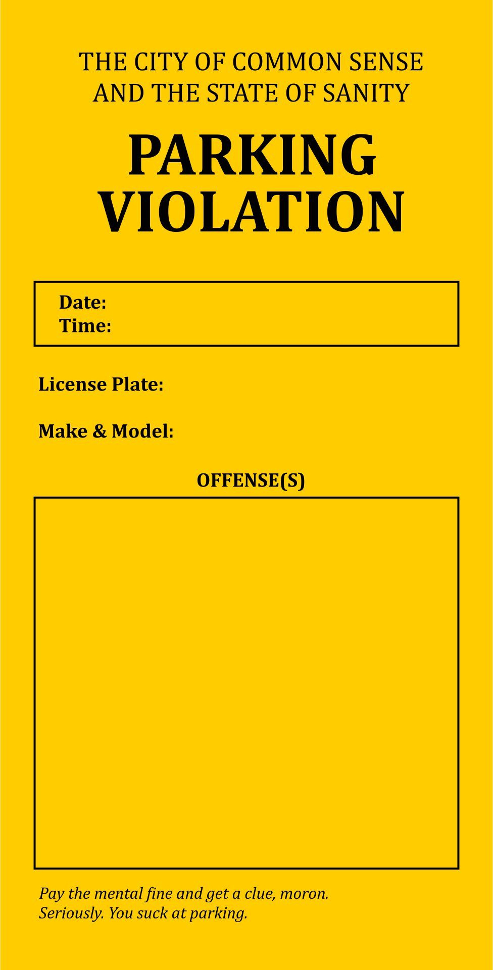 Violation Tickets - 10 Free Pdf Printables | Printablee in Printable Blank Police Ticket Template