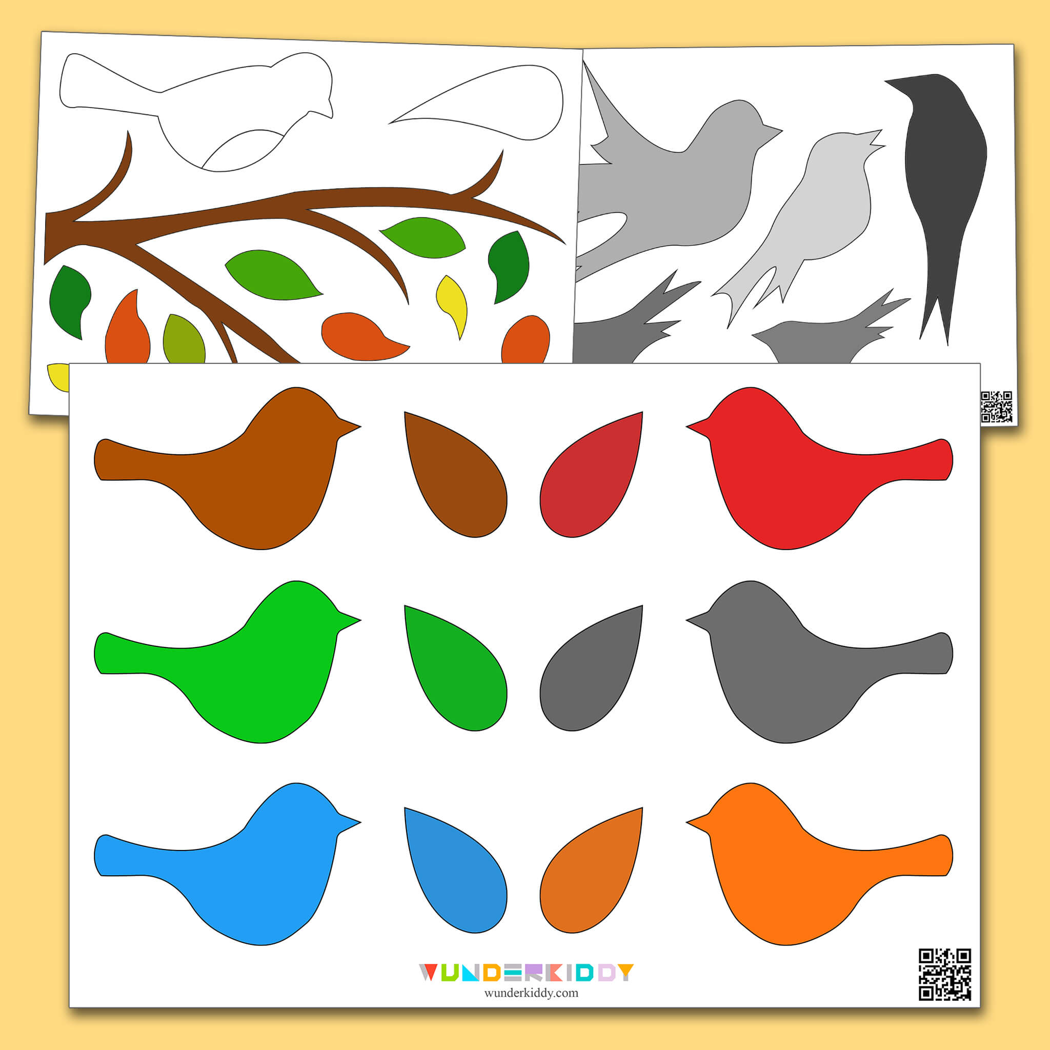 Vorlage «Vögel» - Kostenlos Herunterladen Oder Ausdrucken with regard to Preschool Bird Template Printable