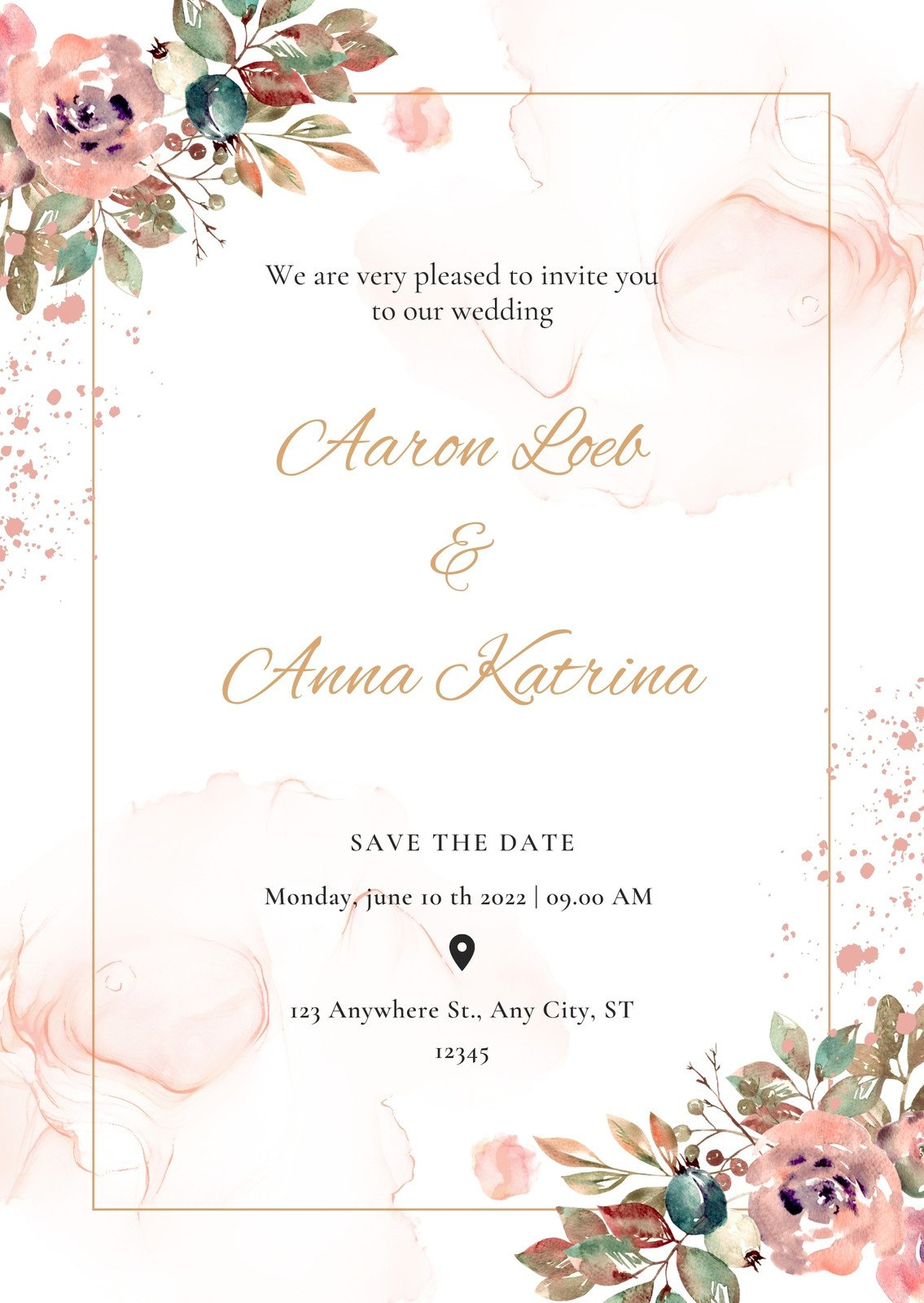 Wedding Invitation Templates To Customize For Free | Canva regarding Printable Wedding Invitation Templates