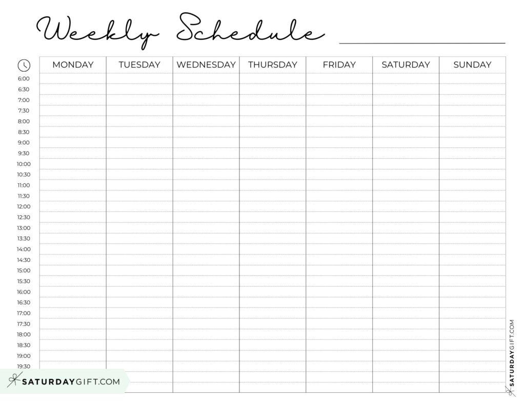 Weekly Planner Printable - 39 Cute Free Weekly Calendar Templates in Weekly Schedule Template Printable