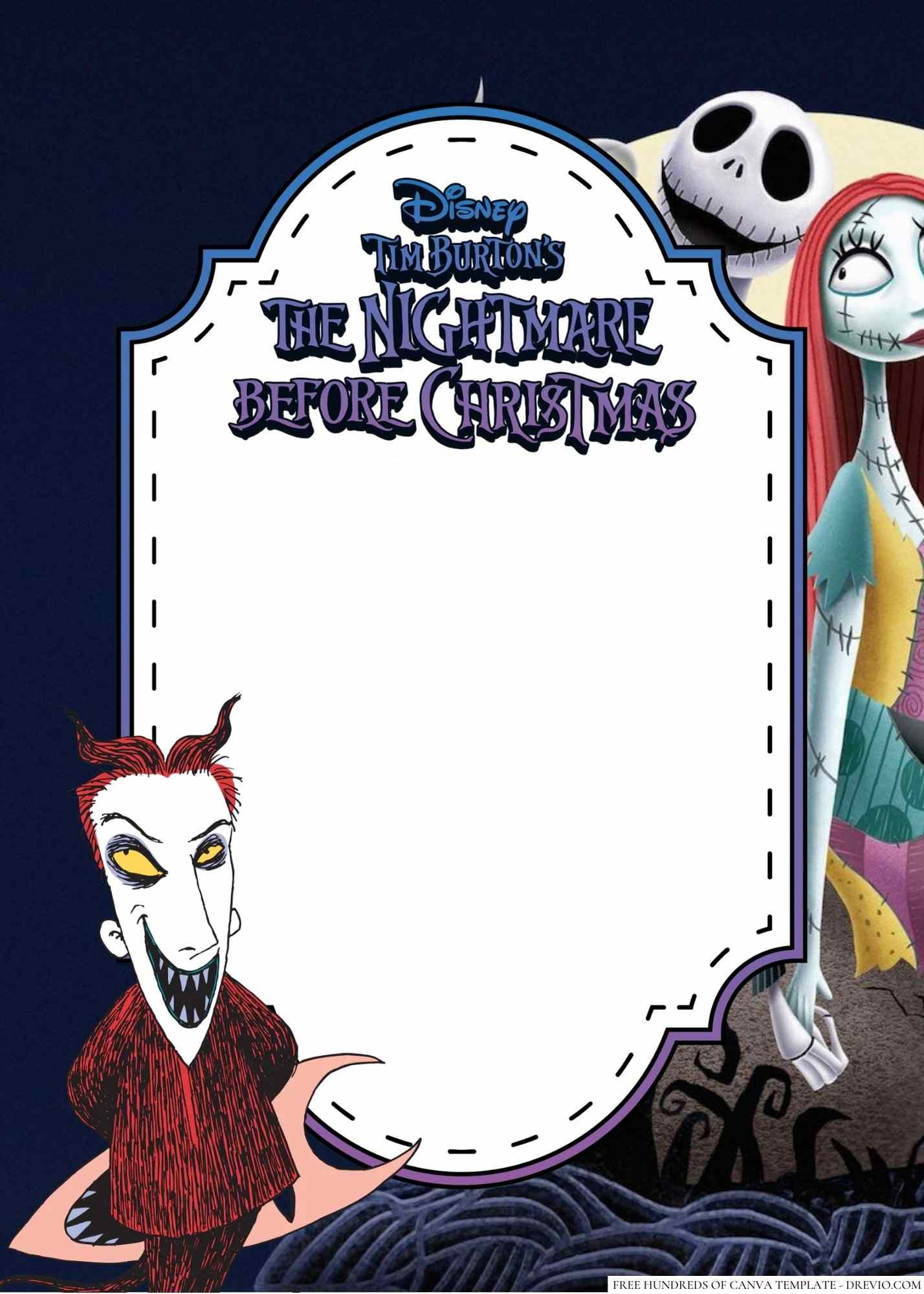 16+ The Nightmare Before Christmas Canva Birthday Invitation Templates in Nightmare Before Christmas Invitations Templates Free