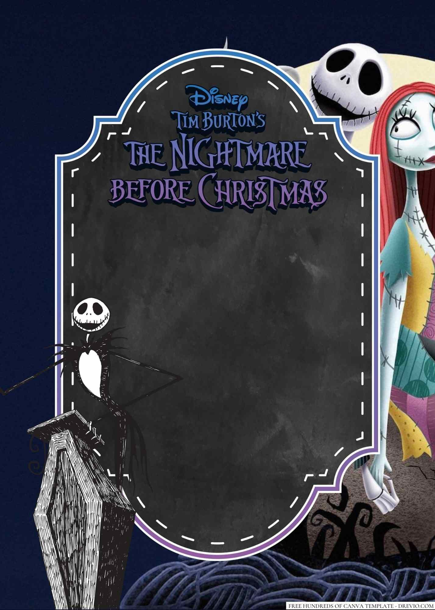 16+ The Nightmare Before Christmas Canva Birthday Invitation Templates regarding Nightmare Before Christmas Templates