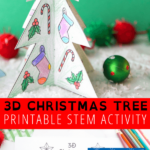 3D Christmas Tree Template   Little Bins For Little Hands Inside Free Printable 3D Christmas Tree Templates