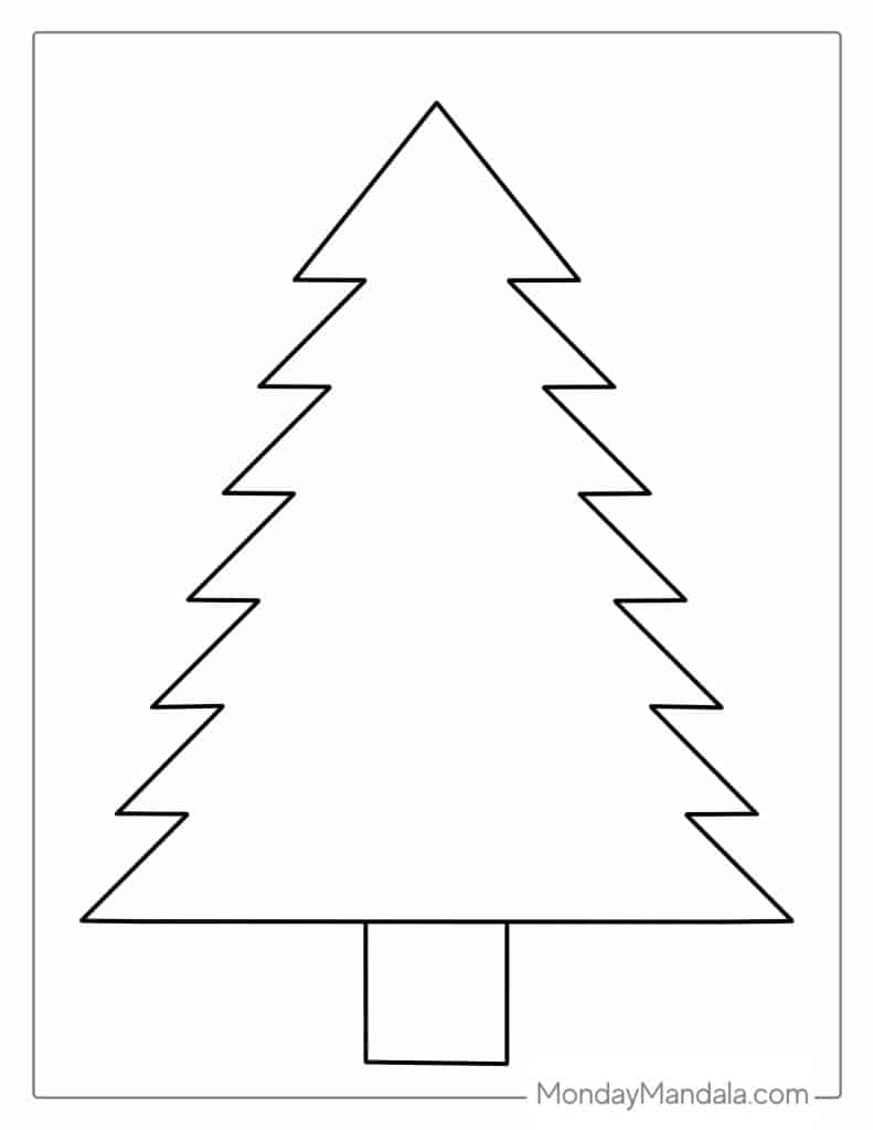 50 Christmas Tree Coloring Pages (Free Pdf Printables) within Big Christmas Tree Templates