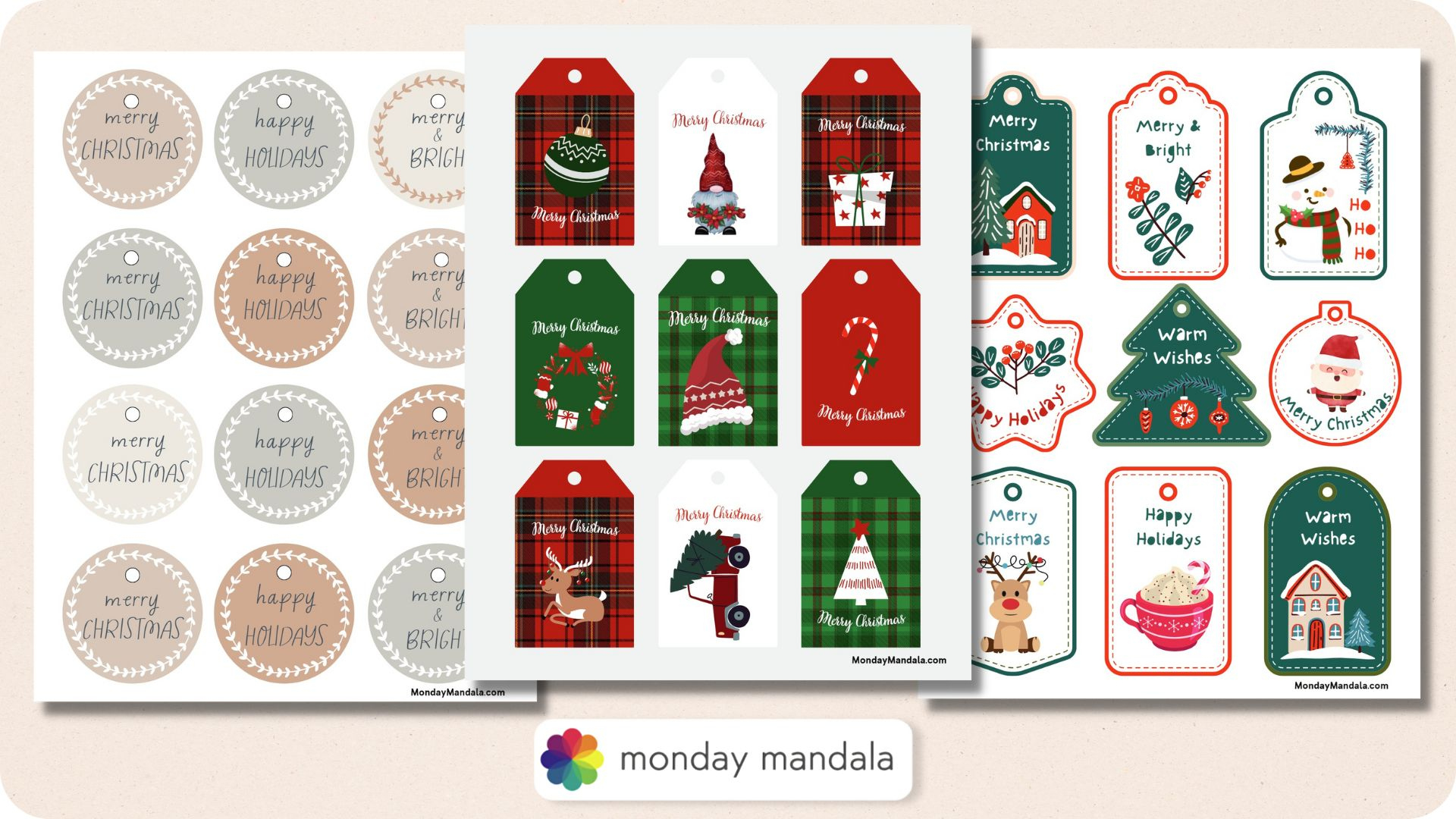 550 Printable Christmas Gift Tags (Free Pdf Templates) with regard to Christmas Tags Free Templates