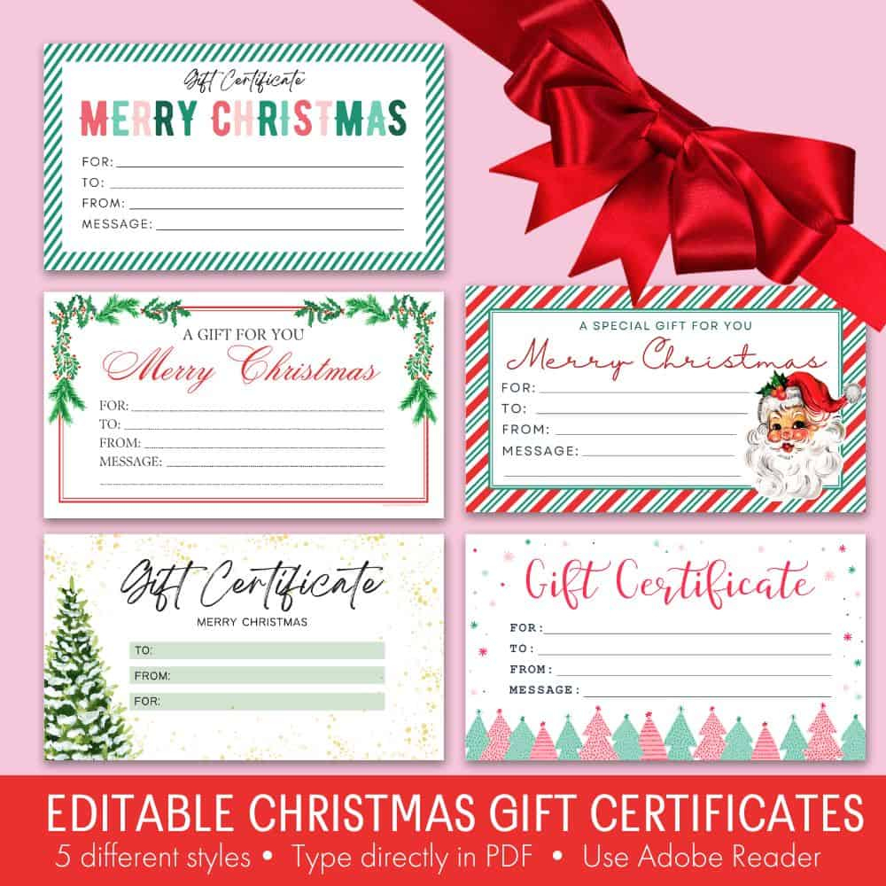 6 Free Printable Gift Certificate Templates For Christmas - The intended for Free Templates Gift Certificate Christmas