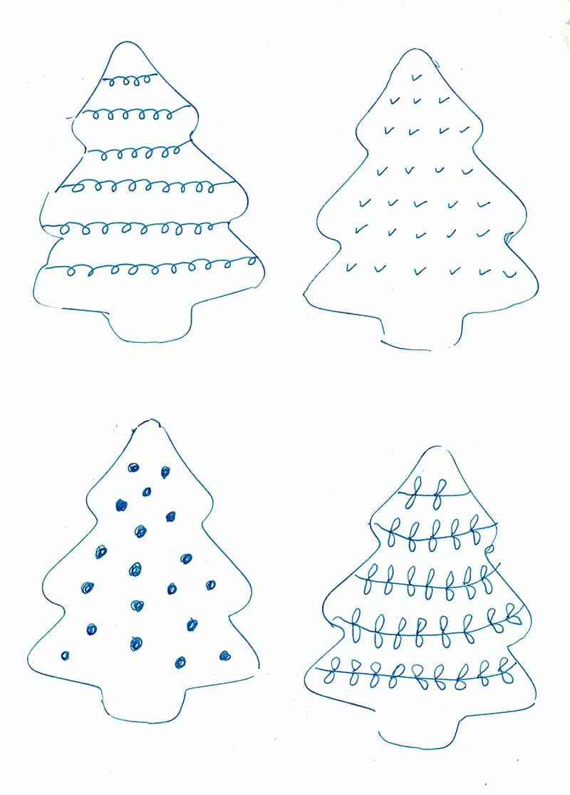 A Simple Cute Scandi Felt Christmas Craft For Your Home - Pillar with Christmas Tree Felt Templates