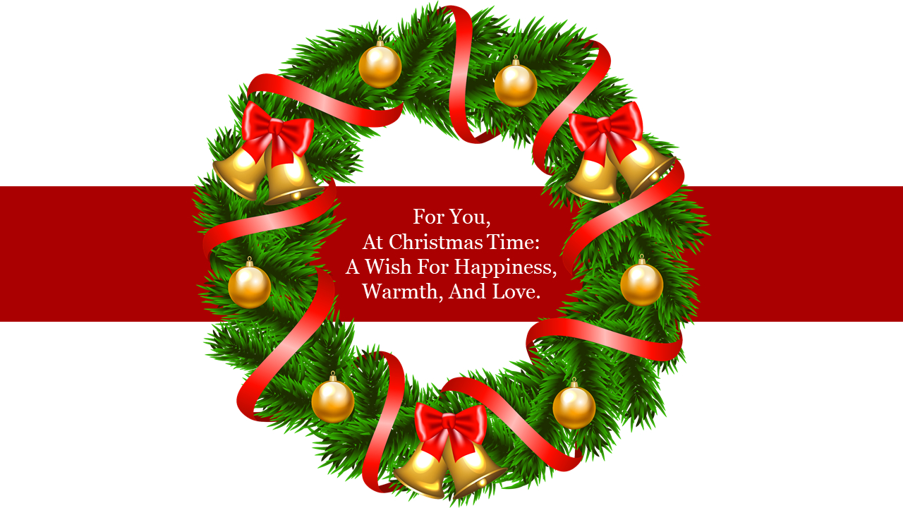 Alluring Christmas Wreath Powerpoint Presentation Template with Templates For Christmas Wreath