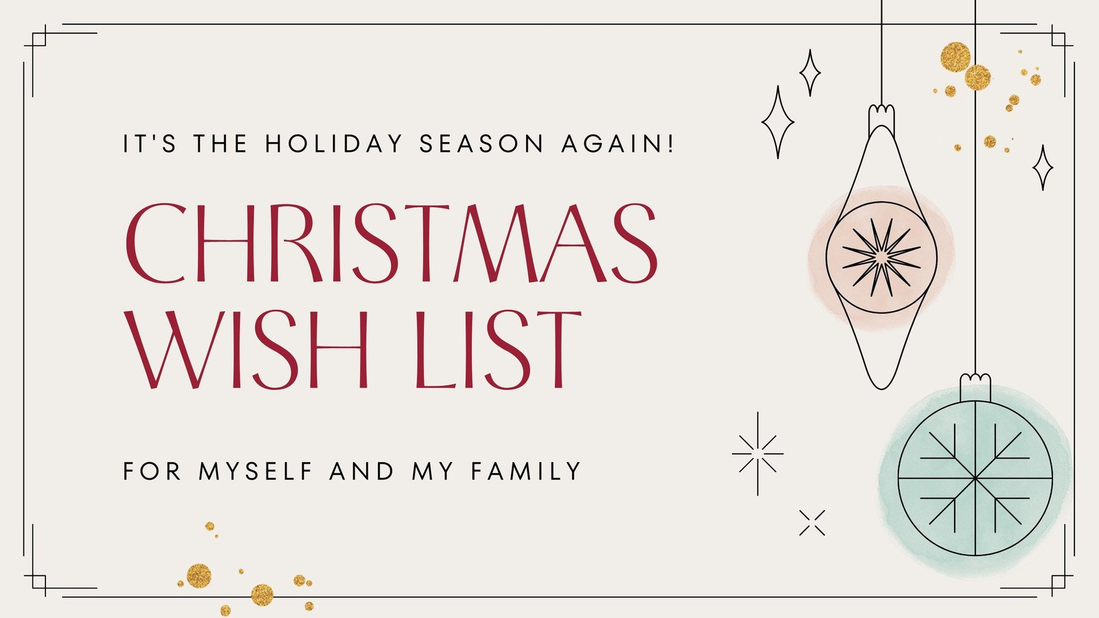 Beige Pastel Modern Blank Wish List Christmas Presentation inside Christmas Wishlist Templates