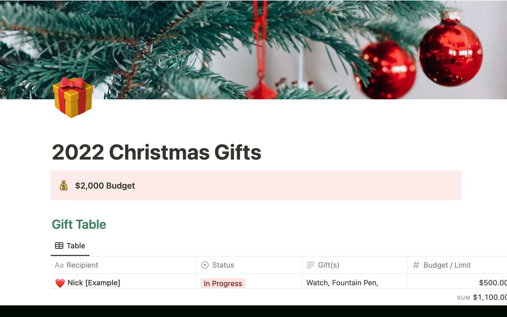 Best Christmas Templates From Notion | Notion Marketplace for Notion Christmas List Templates