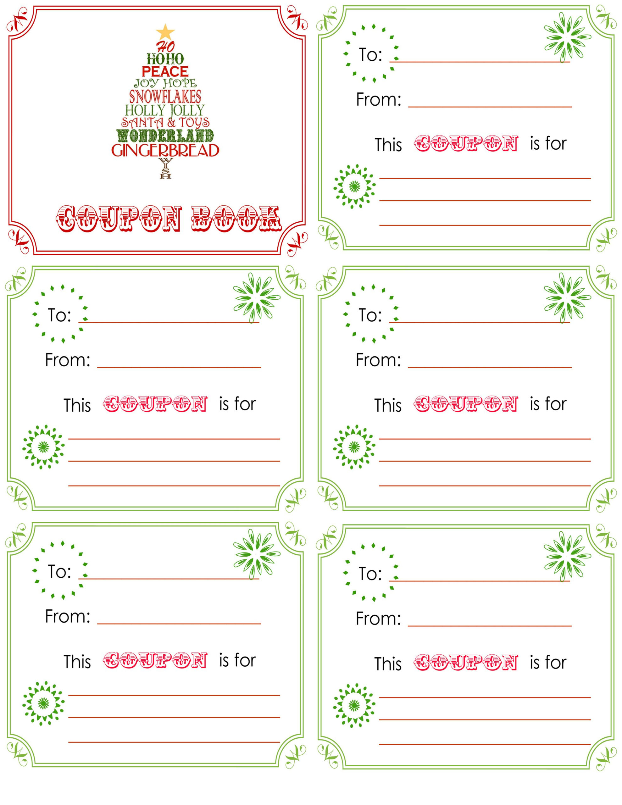 Book Templates - 10 Free Pdf Printables | Printablee throughout Free Printable Christmas Coupon Templates