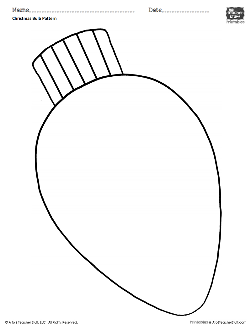 Christmas Bulb Coloring Pattern Or Coloring Sheet | A To Z Teacher for Christmas Bulb Templates