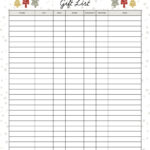 Christmas Gift List Templates   20 Free Pages | Printabulls Pertaining To Printable Christmas List Templates Free