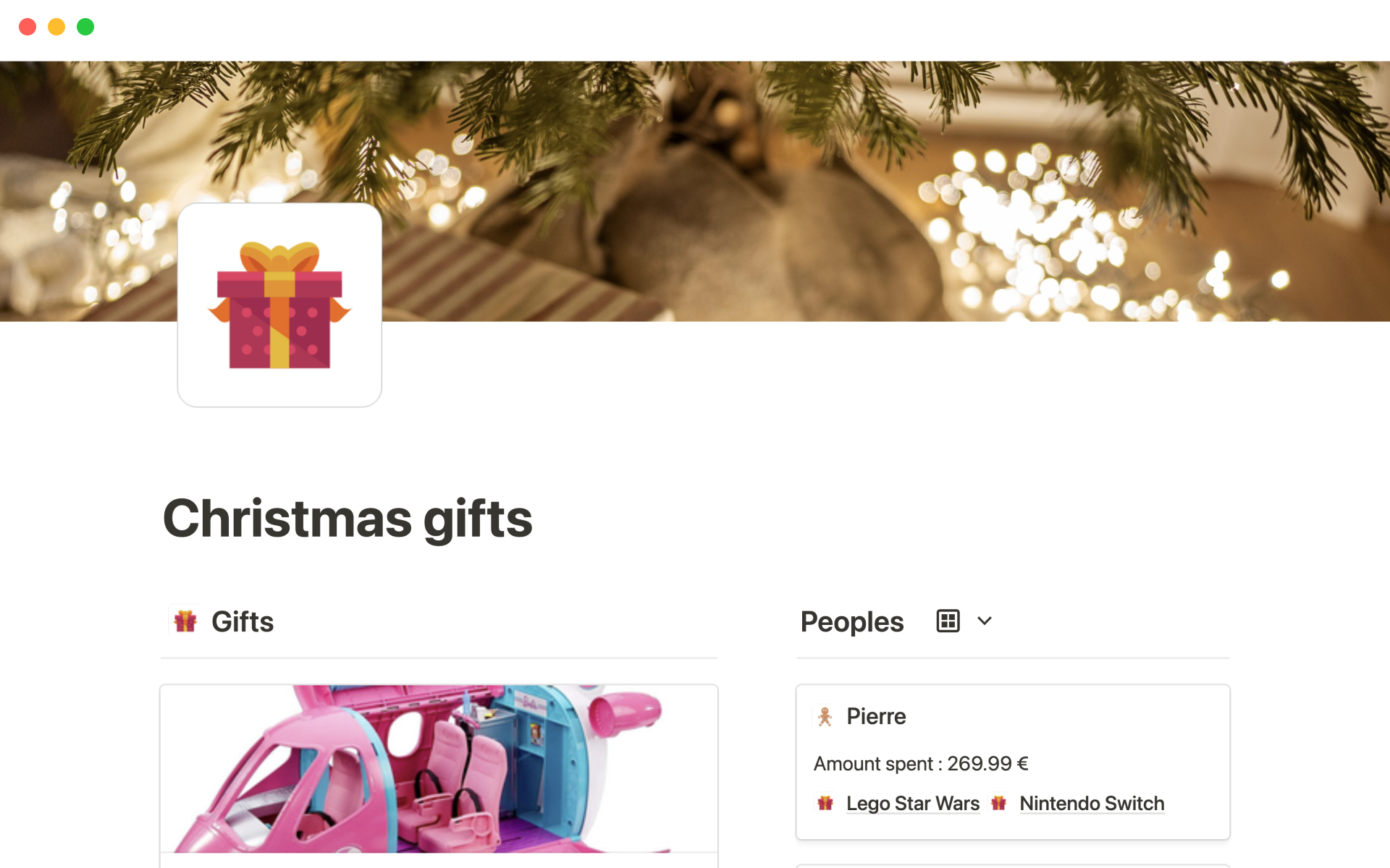 Christmas Gifts Templatevincent Grattery | Notion Marketplace for Notion Christmas List Templates