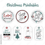 Christmas Labels And Stickers Design With Winter Elements With Regard To Christmas Name Badge Templates