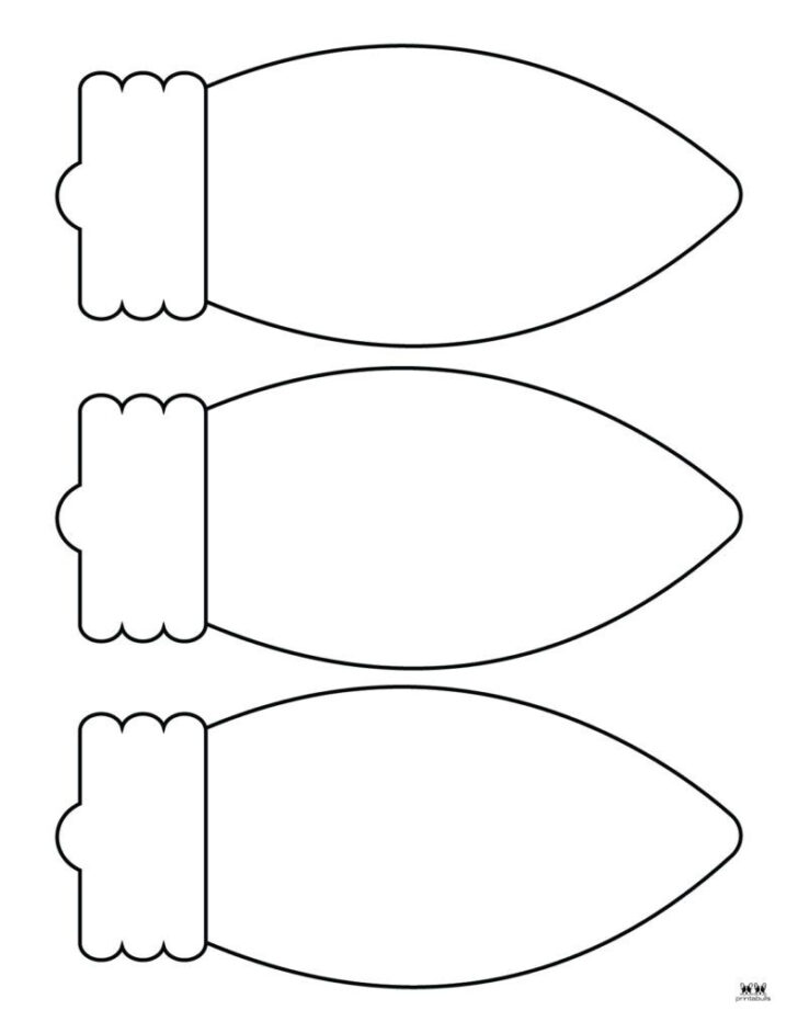 Printable Christmas Light Bulb Templates