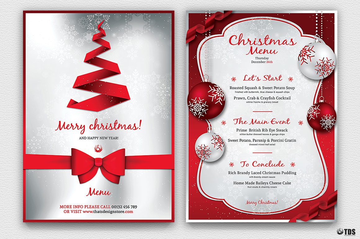 Christmas Menu Template V4 :: Behance intended for Christmas Dinner Menu Templates