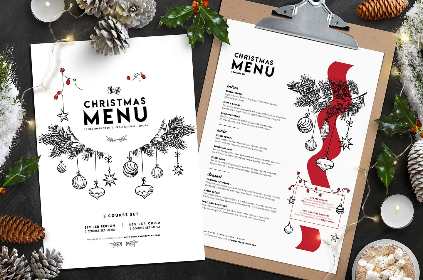 Christmas Menu Template Vol.3 - Brandpacks for Christmas Menu Templates Free