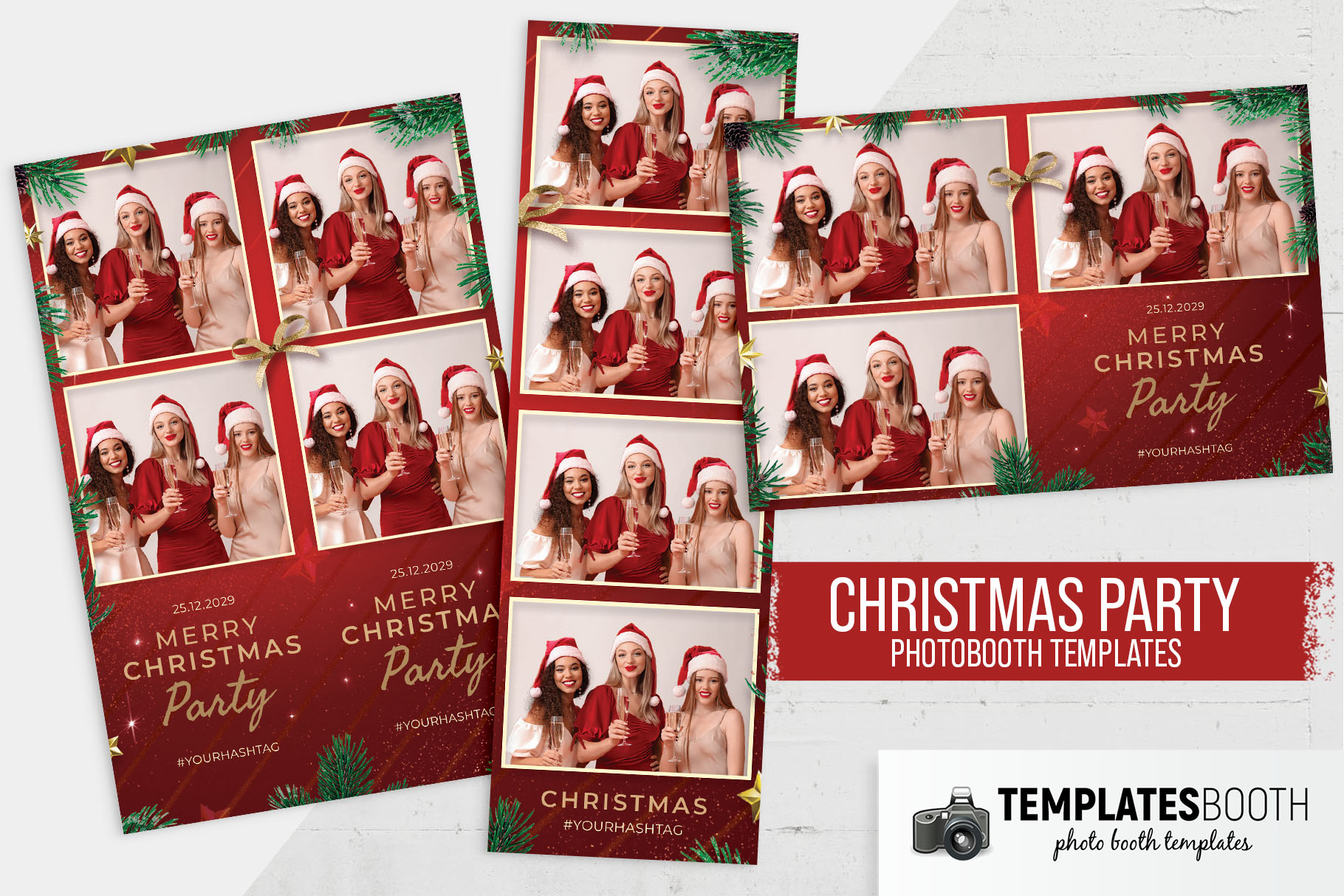 Christmas Party Photo Booth Template - Templatesbooth in Christmas Photo Booth Templates