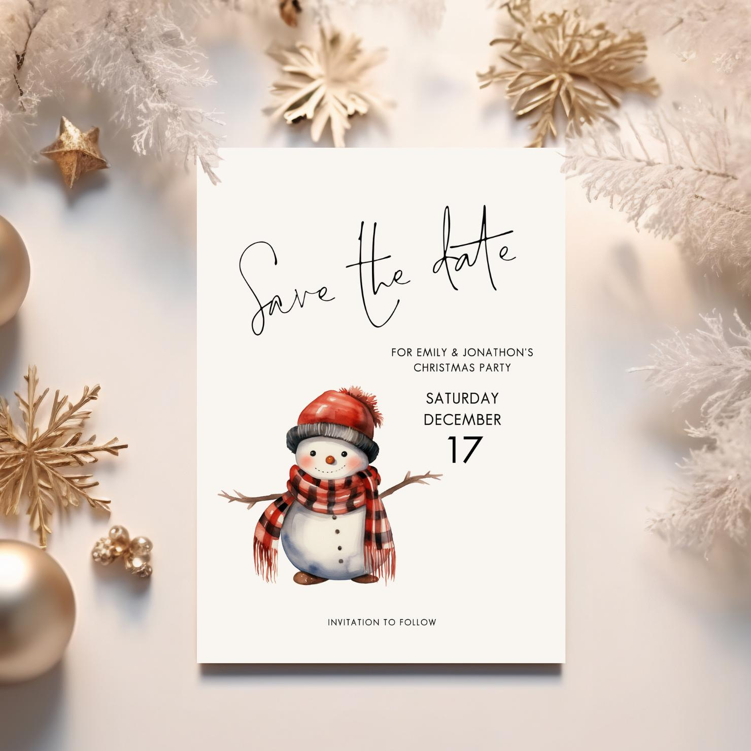 Christmas Party Save The Date Template, Printable Instant Download in Save The Date Christmas Party Templates Free