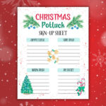 Christmas Potluck Sign Up Sheet, Potluck Sign Up Sheet, Potluck Within Christmas Sign Up Sheet Templates