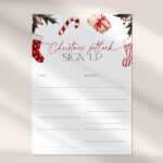 Christmas Potluck Sign Up Sheet Template Editable, Printable Xmas For Christmas Sign Up Sheet Templates