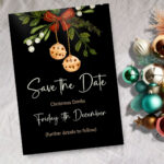 Christmas Save The Date Editable Template Instant Download Pertaining To Save The Date Christmas Party Templates