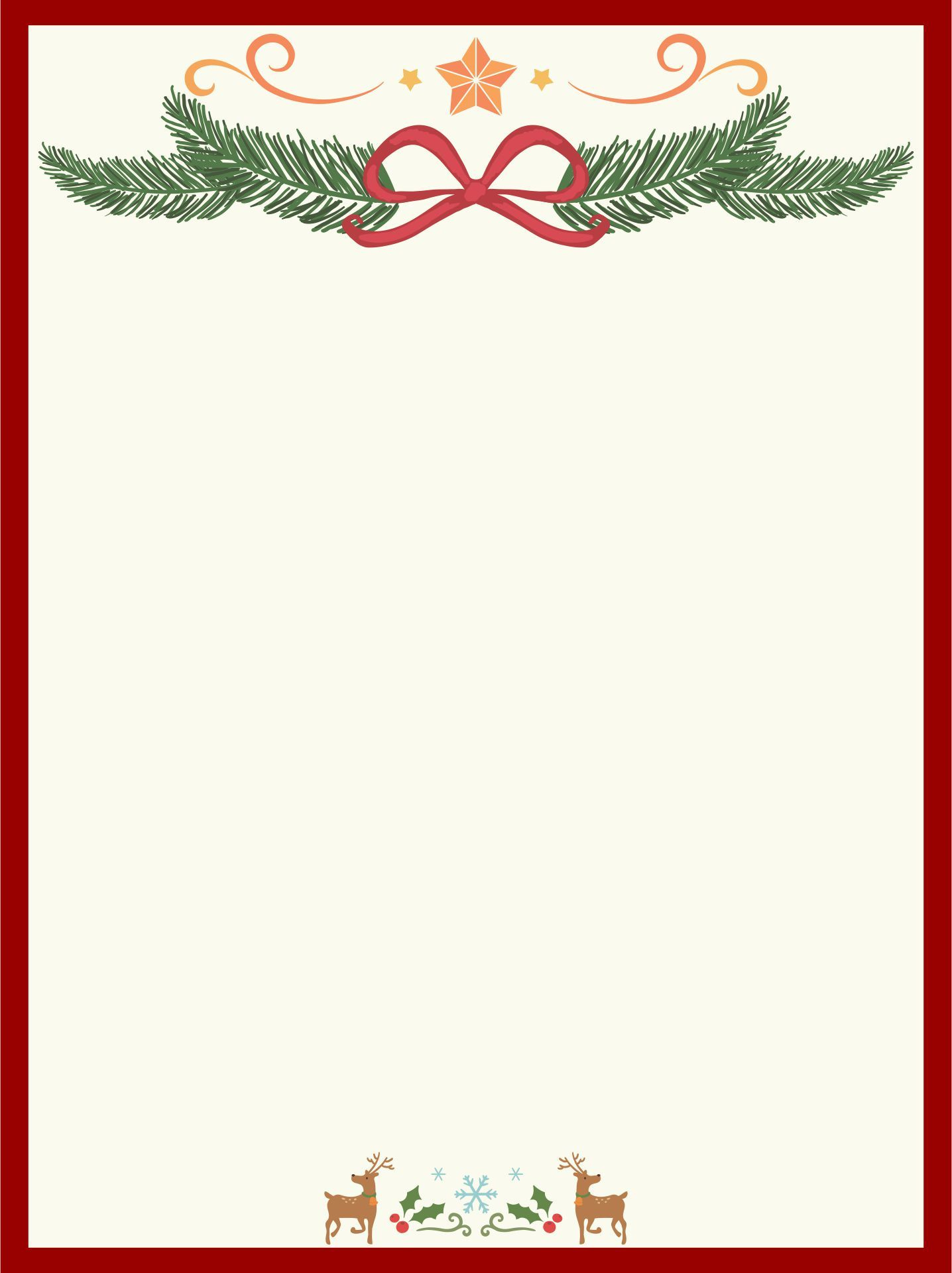 Christmas Stationary Borders - 15 Free Pdf Printables | Printablee in Free Printable Christmas Stationery Templates