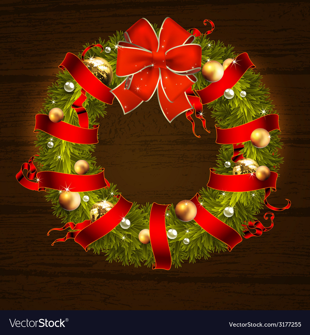 Christmas Wreath Design Royalty Free Vector Image pertaining to Templates For Christmas Wreath