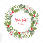 Christmas Wreath Template Stock Vektorgrafik | Adobe Stock Inside Christmas Wreath Templates