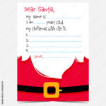 Dear Santa Christmas Letter Template With Christmas Wish List In Santa Christmas List Templates