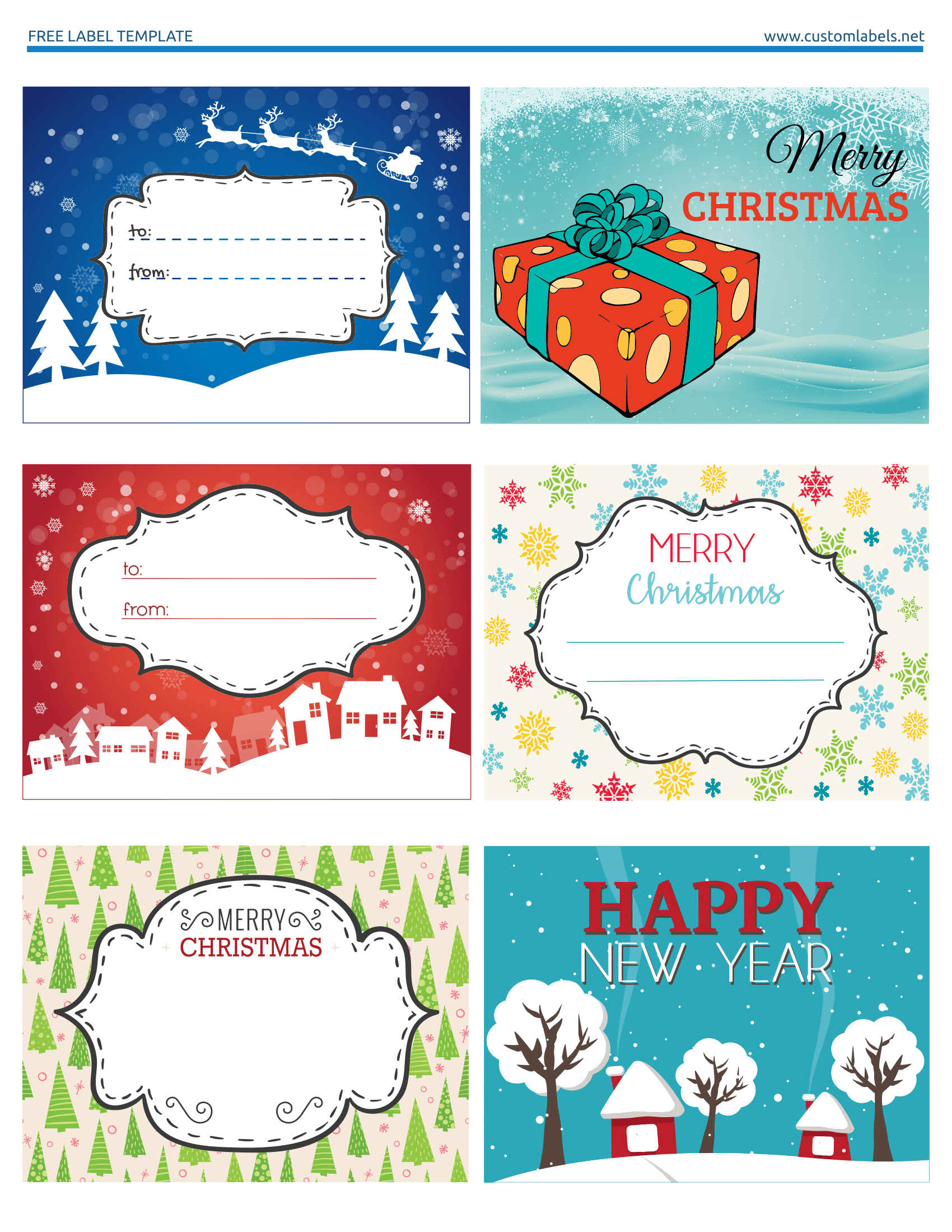 Diy Gift Tags - Fun And Colorful Christmas Labels - Free Printables intended for Free Label Templates Christmas