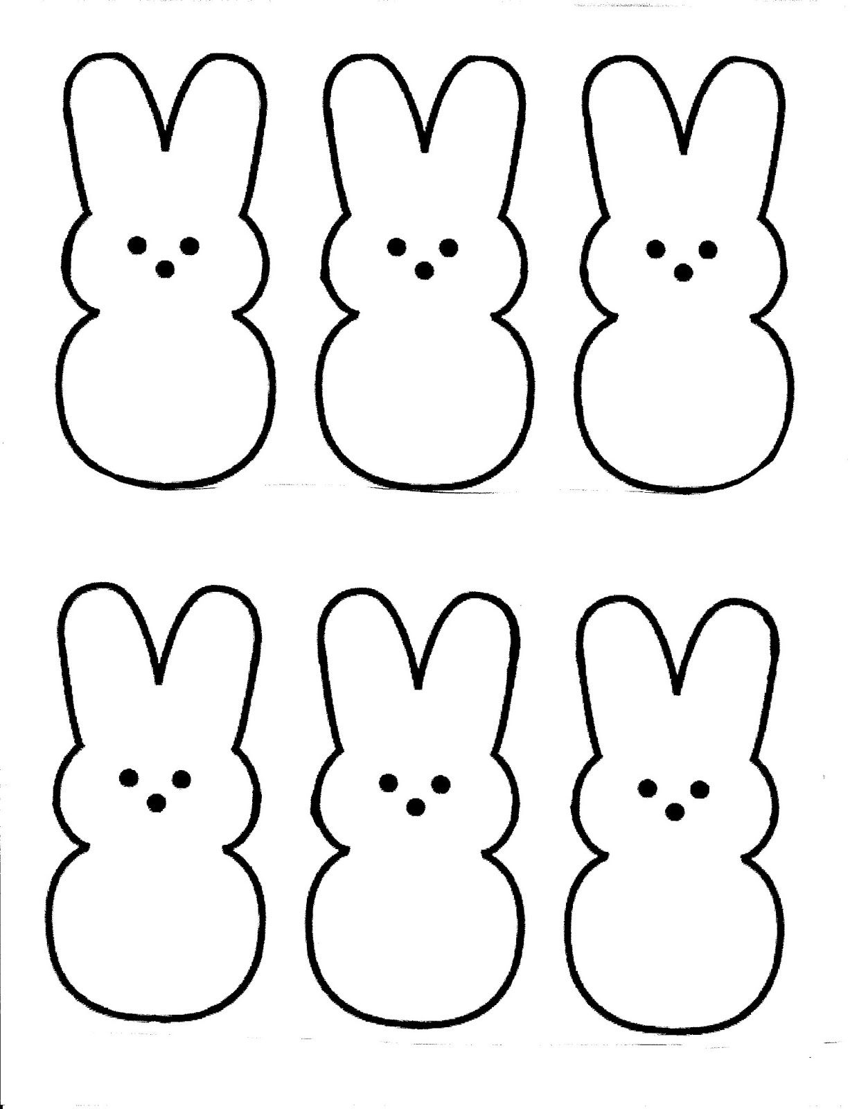 Easter Peeps Printable in Printable Peep Bunny Template