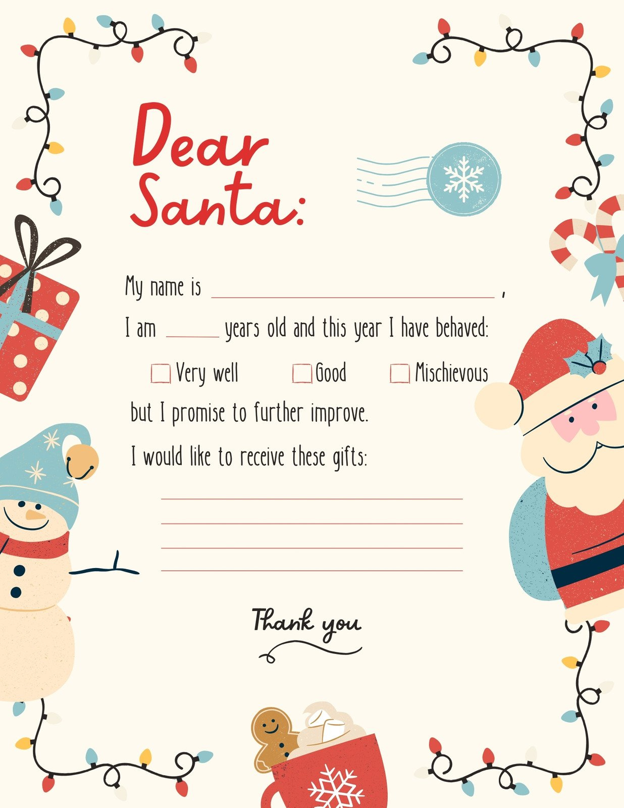 Free And Customizable Christmas Letter Templates | Canva with regard to Christmas Templates For Letters