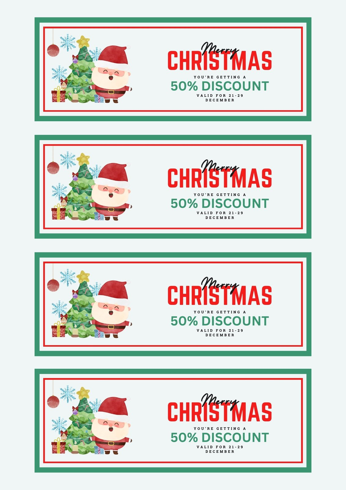 Free And Editable Christmas Coupon Templates | Canva inside Free Printable Christmas Coupon Templates