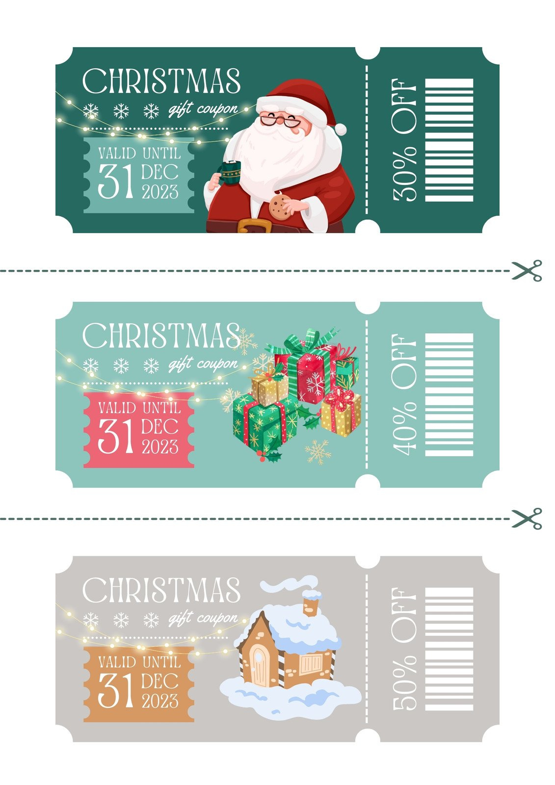 Free And Editable Christmas Coupon Templates | Canva intended for Christmas Coupons Templates