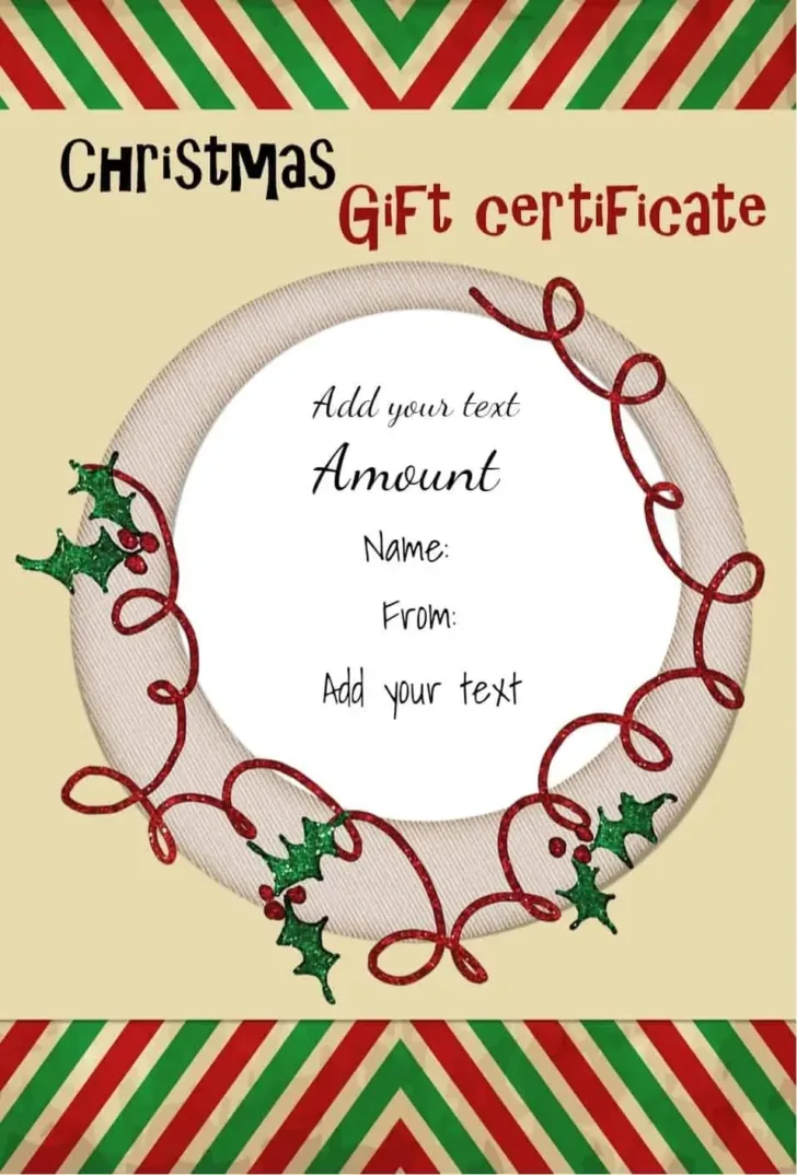 Christmas Gift Certificate Templates Free Printable