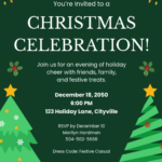 Free Christmas Invitation Templates & Examples: Edit Online Pertaining To Free Christmas Invitations Templates