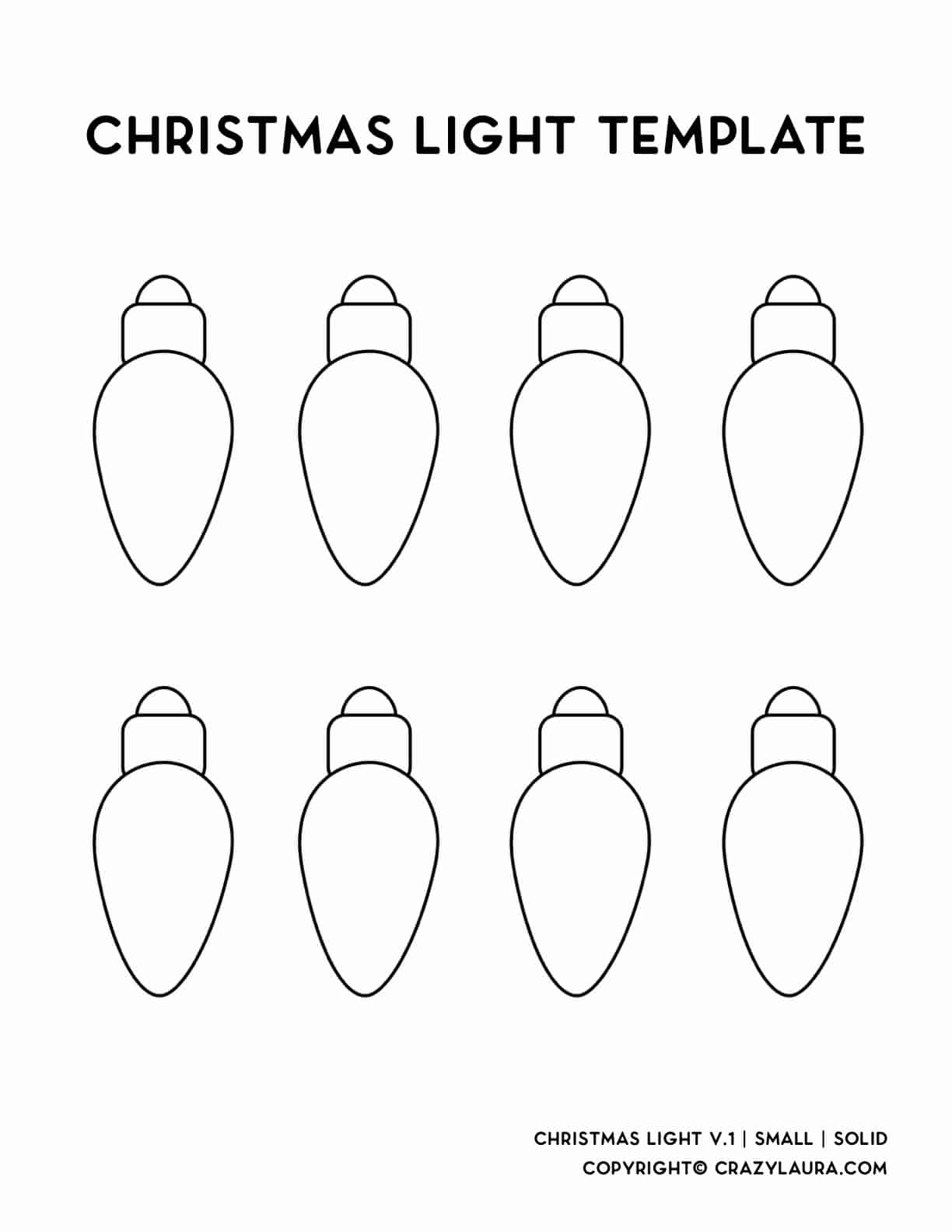 Free Christmas Light Bulb Template &amp;amp; Stencils For 2022 - Crazy Laura inside Templates of Christmas Light Bulb