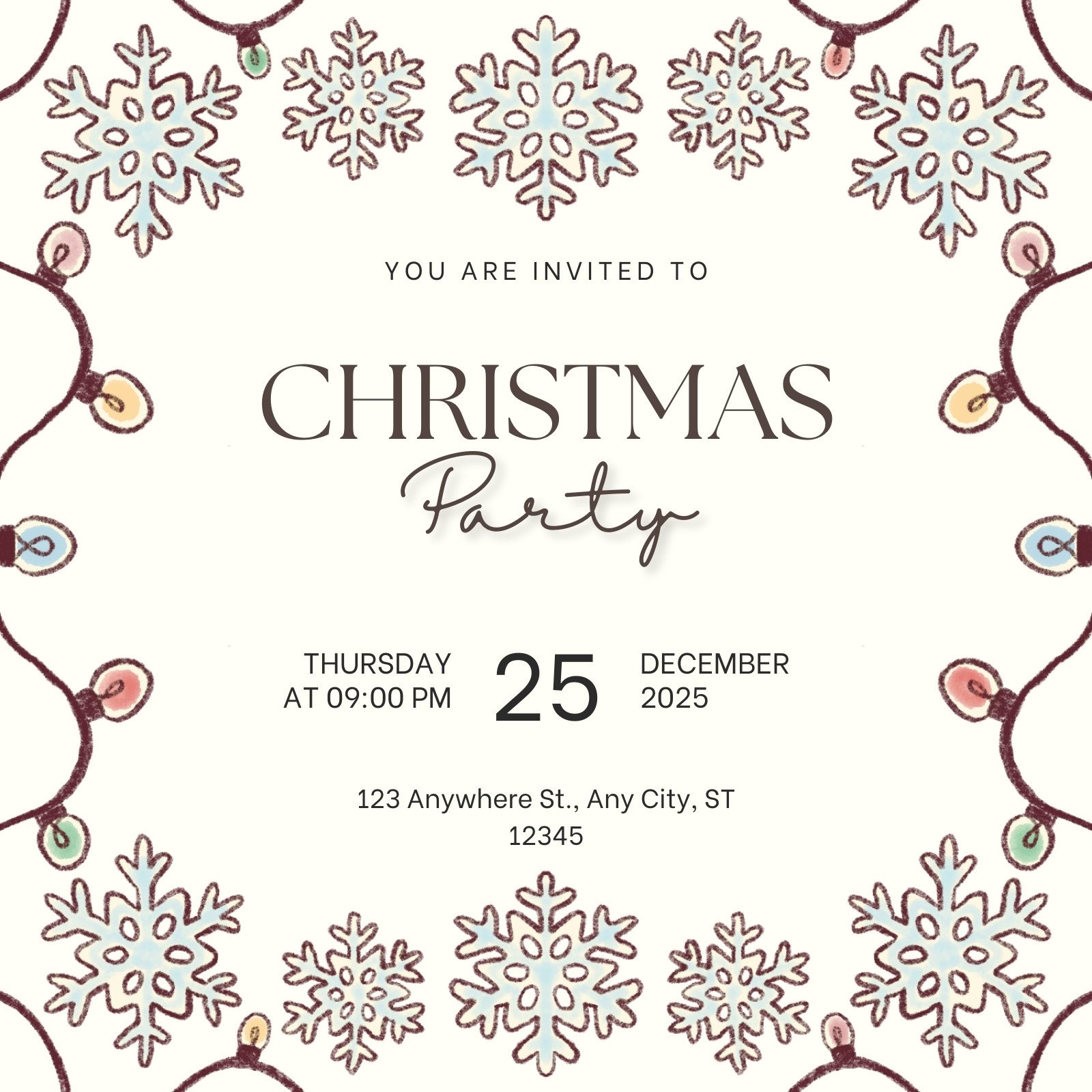 Free Christmas Party Virtual Invitation Templates | Canva intended for Christmas Party Free Templates