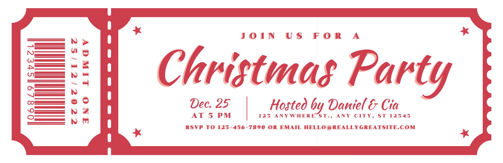 Free Christmas Ticket Templates To Edit And Print | Canva for Christmas Ticket Templates