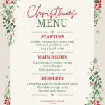 Free Printable And Customizable Dinner Party Menu Templates | Canva For Christmas Day Menu Templates Free