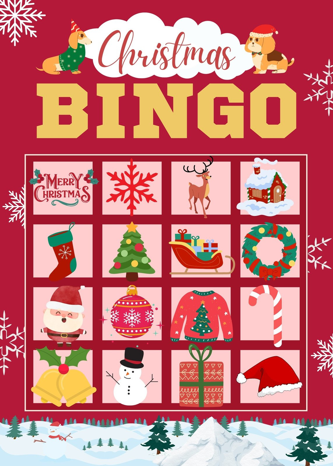 Free Printable Christmas Bingo Card Templates | Canva throughout Christmas Bingo Templates