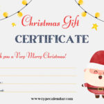 Free Printable Christmas Gift Certificate Templates [Pdf, Word] Blank With Gift Certificate Templates Free Christmas