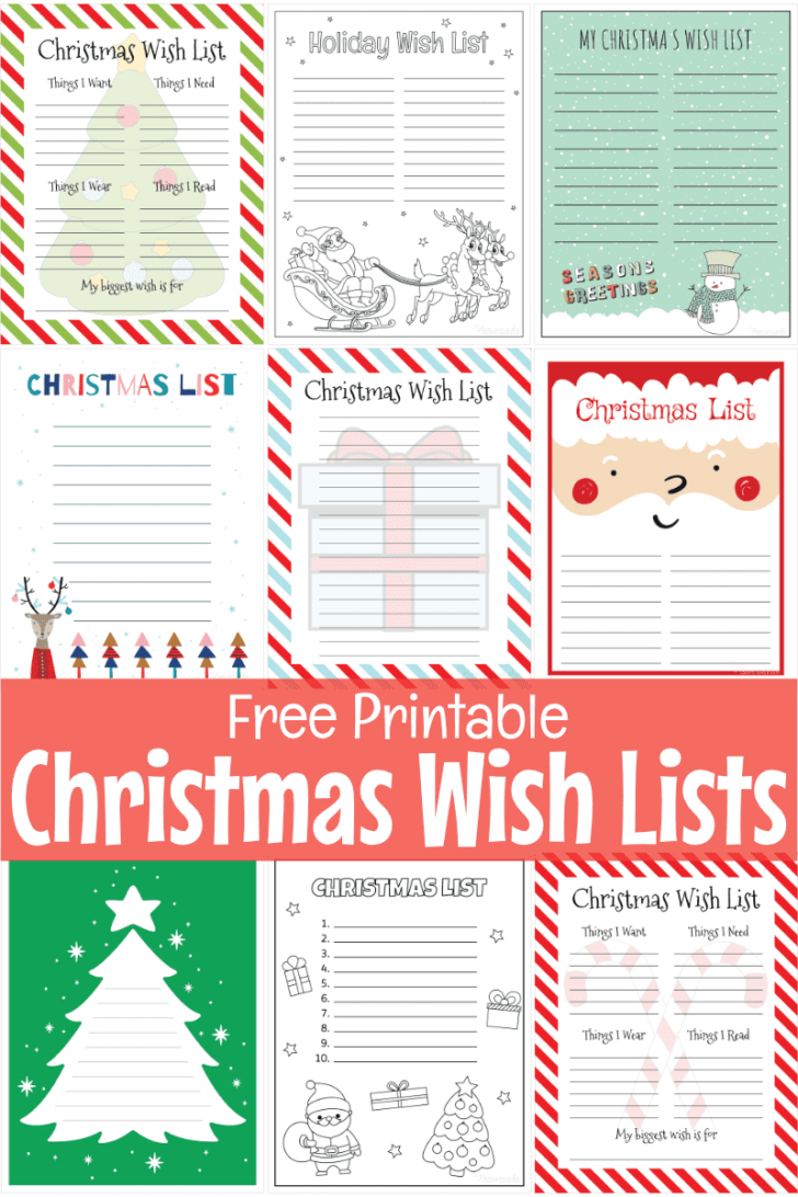 Christmas Wishlist Templates Free