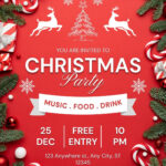 Free, Printable, Customizable Christmas Flyer Templates | Canva For Christmas Party Flyer Templates Free Download