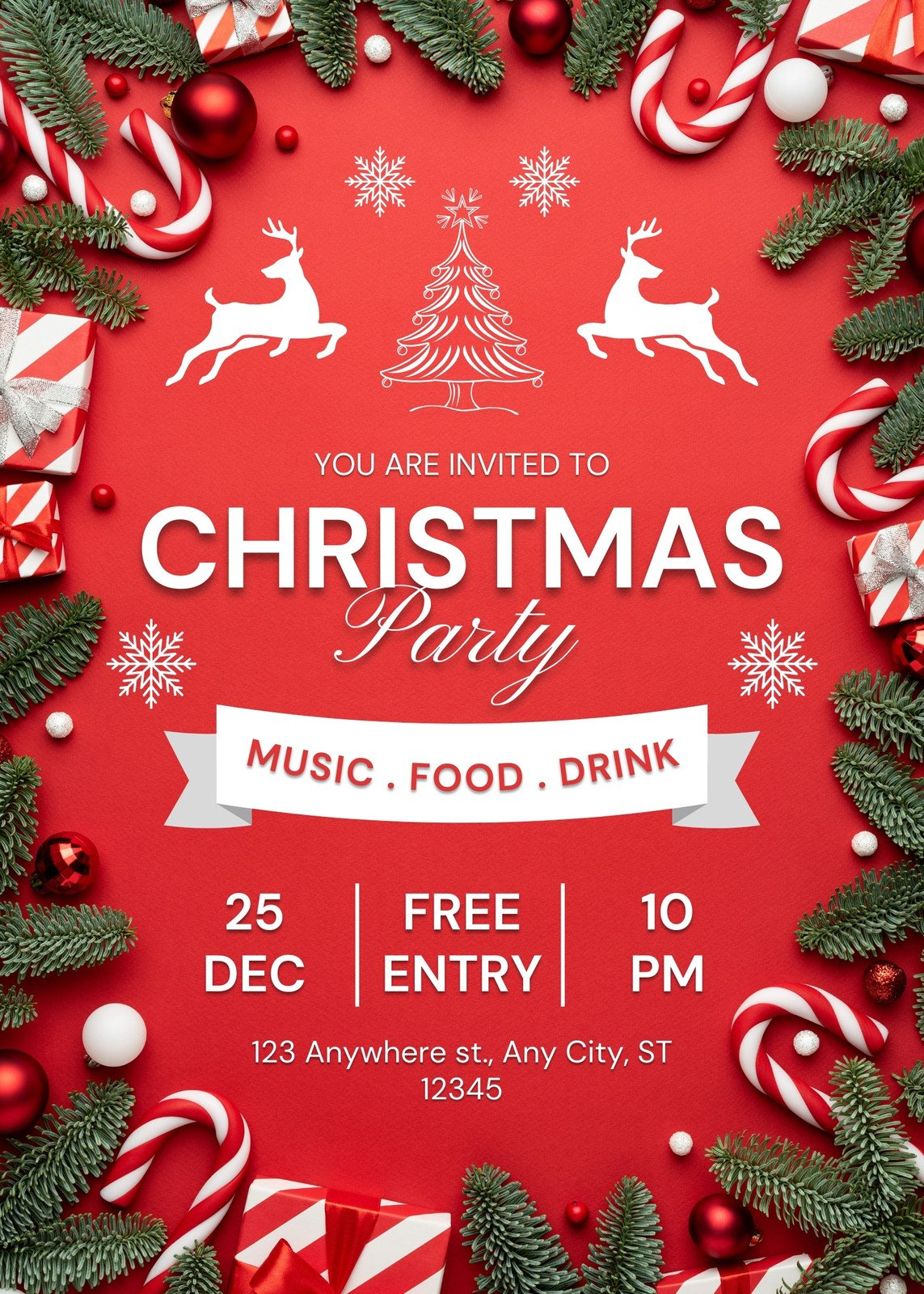 Free, Printable, Customizable Christmas Flyer Templates | Canva for Christmas Party Flyer Templates Free Download