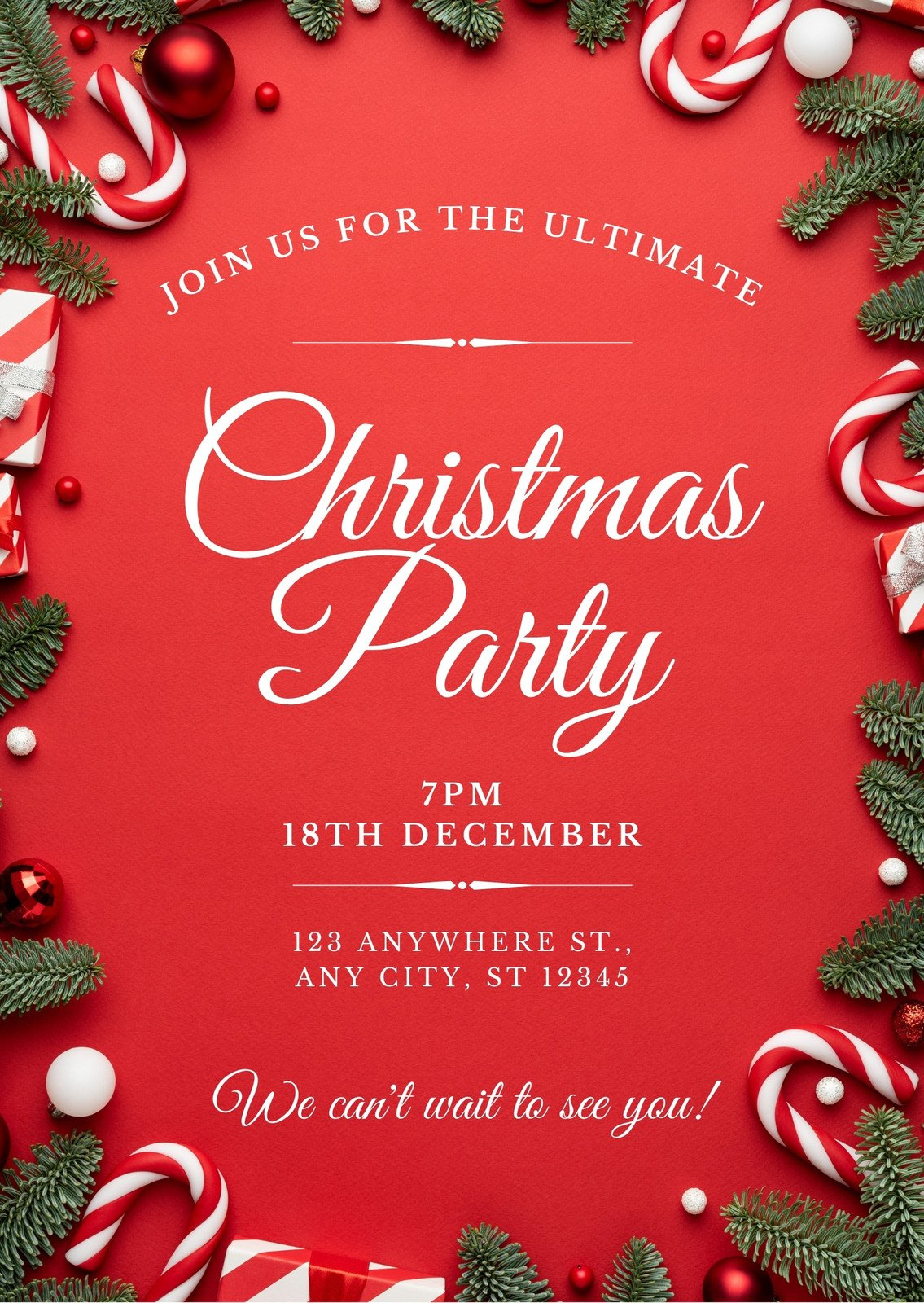 Free, Printable, Customizable Christmas Invitation Templates | Canva for Christmas Party Invitation Templates