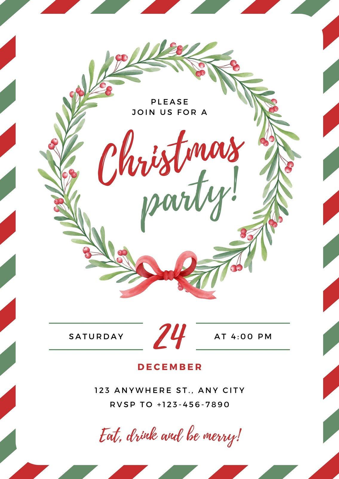 Free, Printable, Customizable Christmas Invitation Templates | Canva pertaining to Christmas Invitation Templates Free