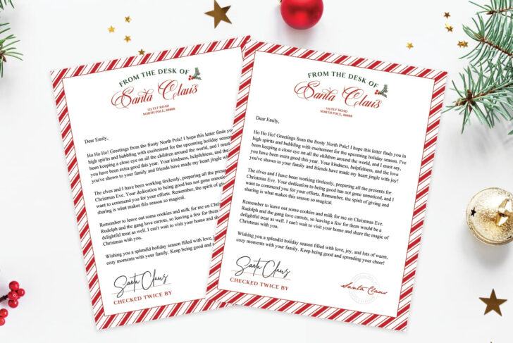 Christmas Letter From Santa Templates